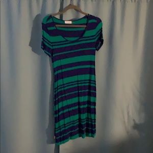 Blue / green striped dress